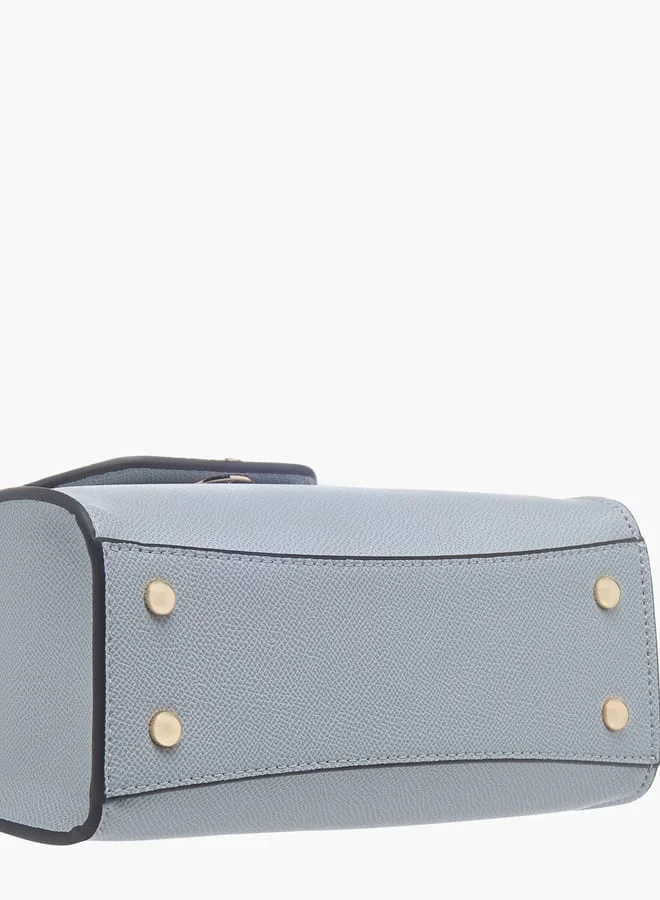 Celeste Womens Textured Crossbody Bag With Flap Closure And Detachable Strap