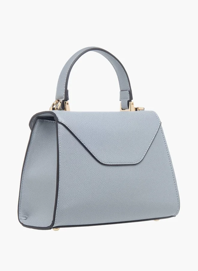 Celeste Womens Textured Crossbody Bag With Flap Closure And Detachable Strap