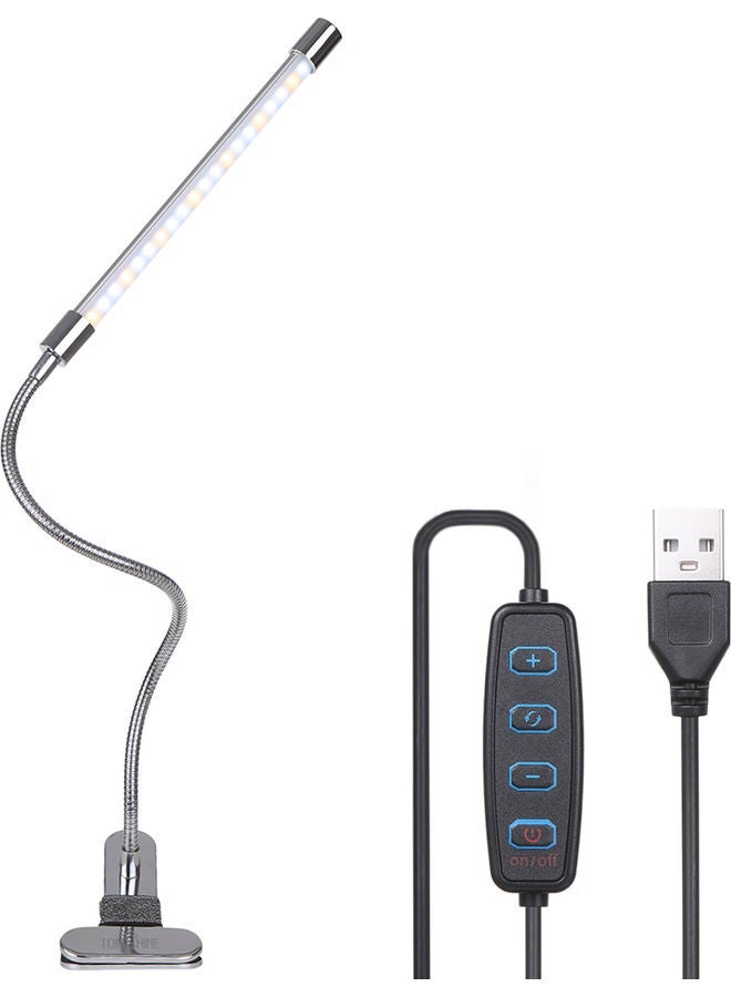 NIBEMINENT LED Clamp Clip-On Desk Light Silver
