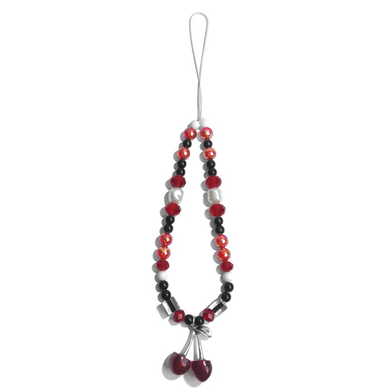 cioatu Phone Charms Cute Cherry Butterfly Cell Phone Lanyard Strap Wrist Strap for Bag Airpods Camera Pendants Decor (Red Cherry 2) - Image 1