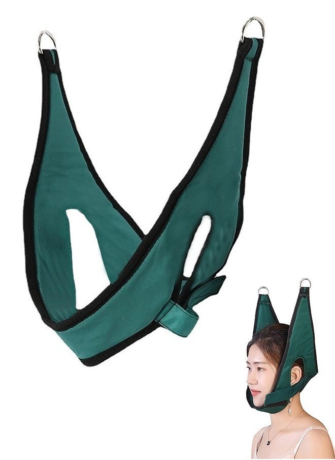 Beauenty Neck Stretcher Strap Cervical Traction Device, Spine Chiropractic Decompression Tool with Chin Belt, Neck Pain Relief Physical Therapy AIDS for Neck Decompressor (Green)  - Image 1