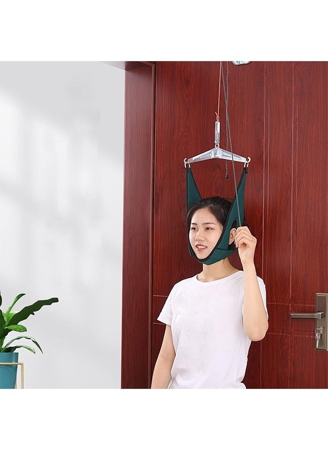 Beauenty Neck Stretcher Strap Cervical Traction Device, Spine Chiropractic Decompression Tool with Chin Belt, Neck Pain Relief Physical Therapy AIDS for Neck Decompressor (Green)  - Image 5