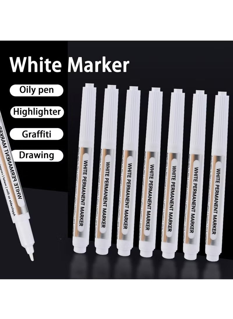 Chillspace 10 Pack White Marker, Waterproof White Acrylic Markers, White Permanent Marker, White Paint Markers for Metal, Black Paper, Canvas, Glass, Rock, Wood, Stone, Graffiti, Ceramic, DIY, Art Supplies  - Image 1