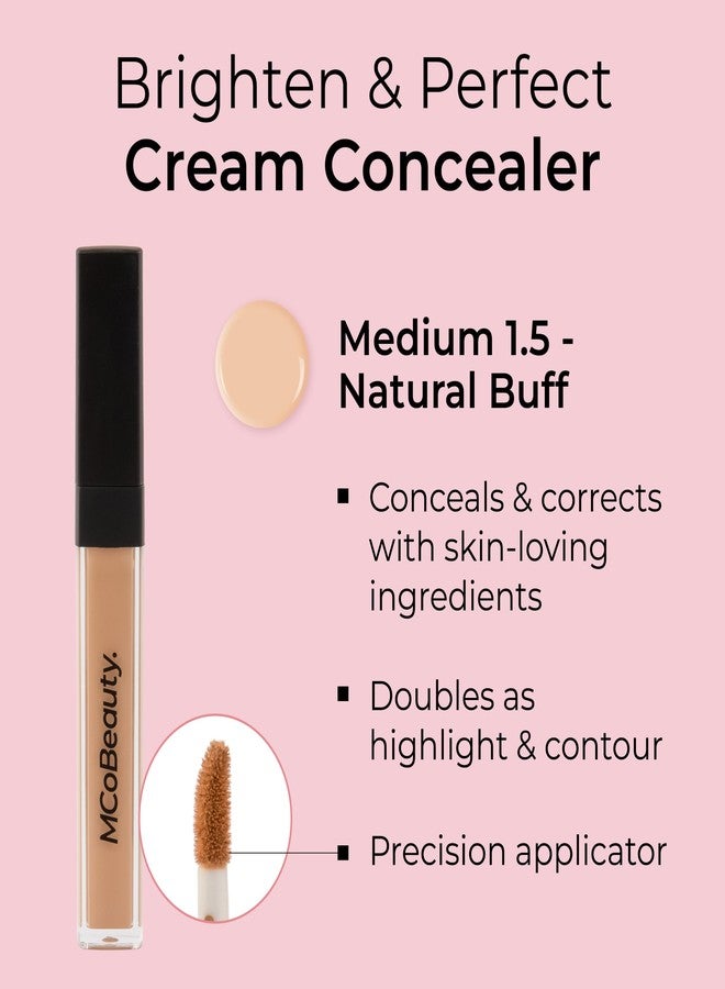 MCoBeauty Brighten & Perfect Cream Concealer, 6 Medium Natural Buff, Brightening Coverage for Flawless Complexion, Vegan, Cruelty Free Cosmetics - Image 4
