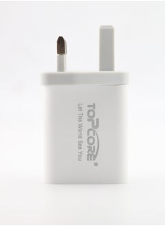 توب كور 20 وات محول طاقة USB من نوع C بتقنية PD 3.0: يشمل شاحن الحائط وكابل بطول 1 متر بواجهة USB C للشحن السريع مع شاحن الهاتف.  - Image 4