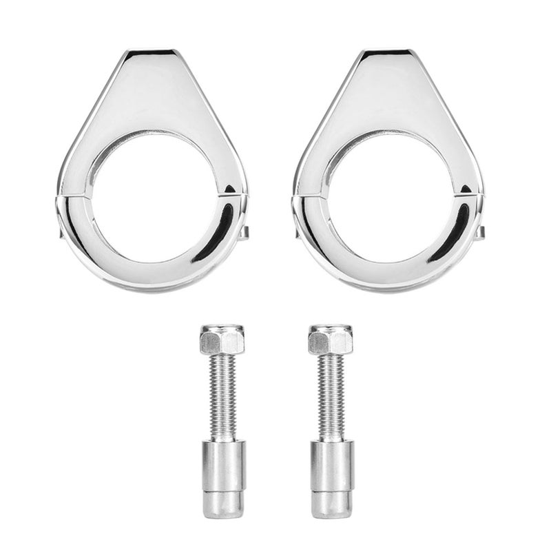 KIMISS Turn Signal Indicator Relocation Fork Clamp Kit Aluminium Alloy Motorcycle Modified Turn Signal Light Mount Bracket 41mm Fork Clamps Sliver