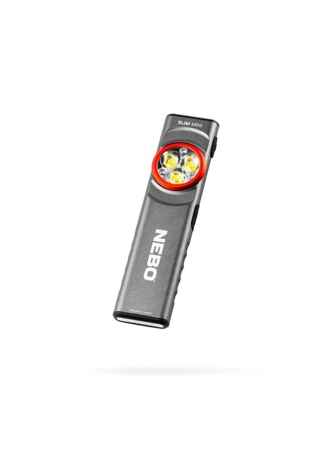 NEBO NEBO SLIM Mini Rechargeable Pocket Light | 250 Lumens, 2 Light Modes, Small Flashlight for EDC & Emergencies, Magnetic Base, Lightweight, Water Resistant & Durable, Includes Charging Cable  - Image 1