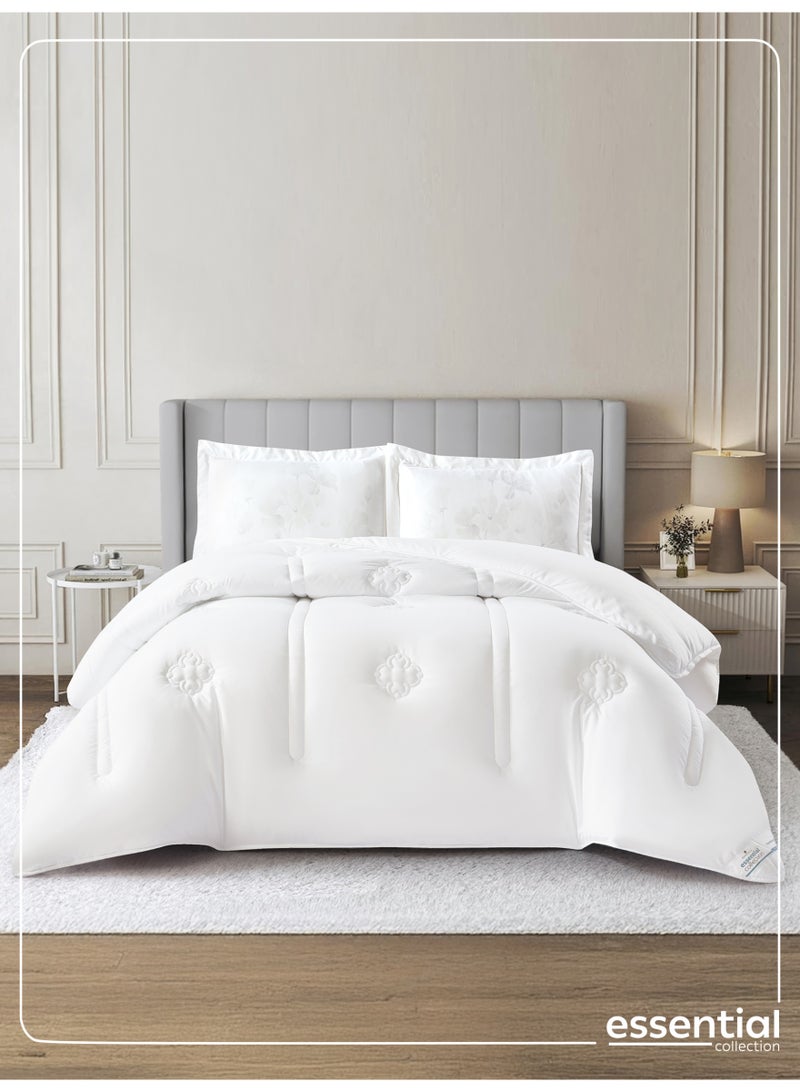 دوناتيلا طقم مفرش  3 قطع مقاس مزدوج 240 × 260 سم بحشوة ثابتة أبيض - Image 1