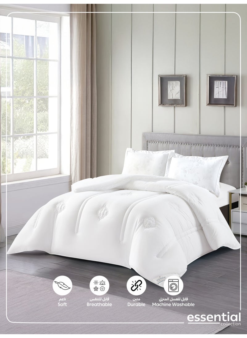 دوناتيلا طقم مفرش  3 قطع مقاس مزدوج 240 × 260 سم بحشوة ثابتة أبيض - Image 5