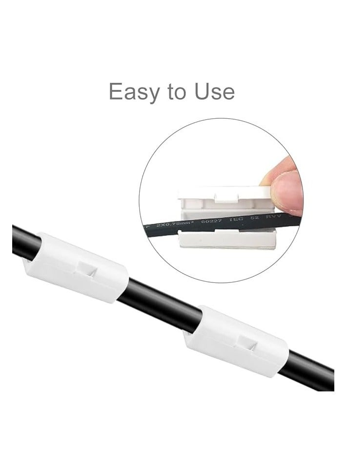 PROMASS Cable Clips Wire Organiser Holders for Desk, Lead Organiser Cable Holder Desk with Adhesive, Cable Clip Organizer for Cord and Wire, Ideal for Light Clips, TV, PC, and Christmas Lights - Image 2