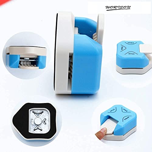Worison 3 in 1 Corner Cutter Punch for DIY Art And Crafts, Photo Cutter, Project Book Making Size - R4mm, R7mm and R10mm, blue - Image 3