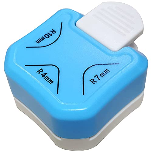 Worison 3 in 1 Corner Cutter Punch for DIY Art And Crafts, Photo Cutter, Project Book Making Size - R4mm, R7mm and R10mm, blue - Image 1