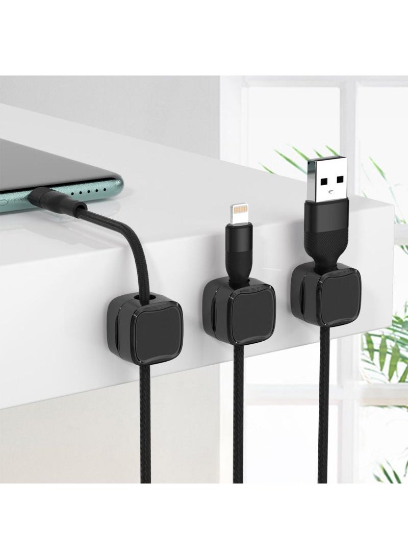 Generic Magnetic Cable Organizer Desk Non-Mark Self-Adhesive 3 Pack Black Bag 