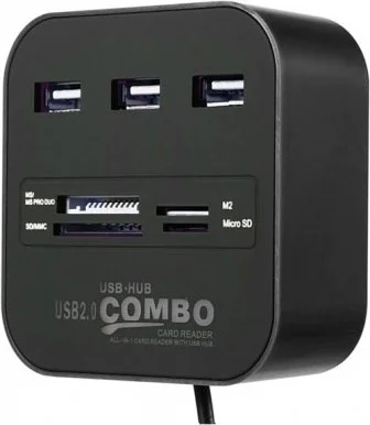 كونكورد 3 Port 2.0 USB Multiplexer and Card Reader C-847