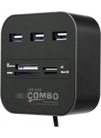 CONCORD - 3 Port 2.0 USB Multiplexer and Card Reader C-847 - Image 1