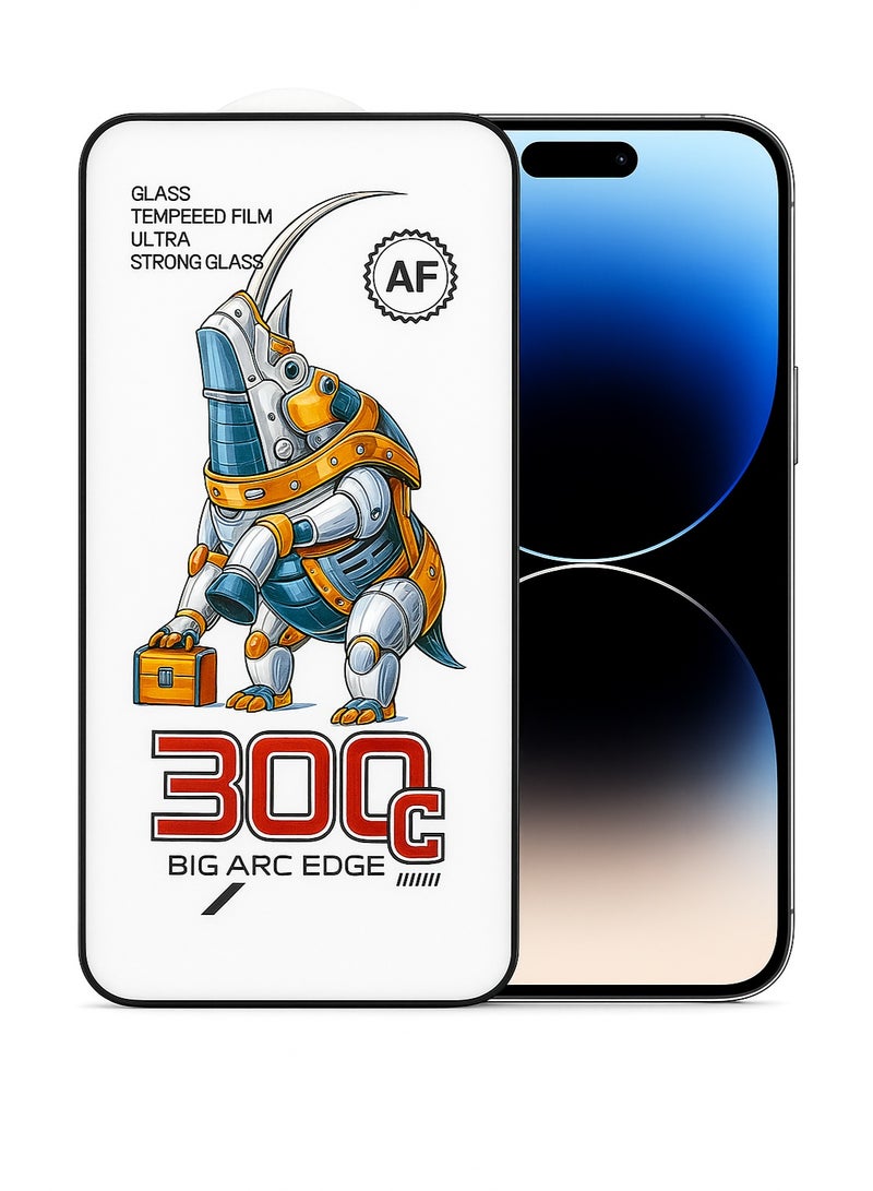 هتك کركس إسكرينة زجاج مقوى 5mm بحواف منحنية لحماية شاشة iPhone 14 Pro Max من الخدوش والصدمات – وضوح HD وحساسية لمس عالية - Image 5
