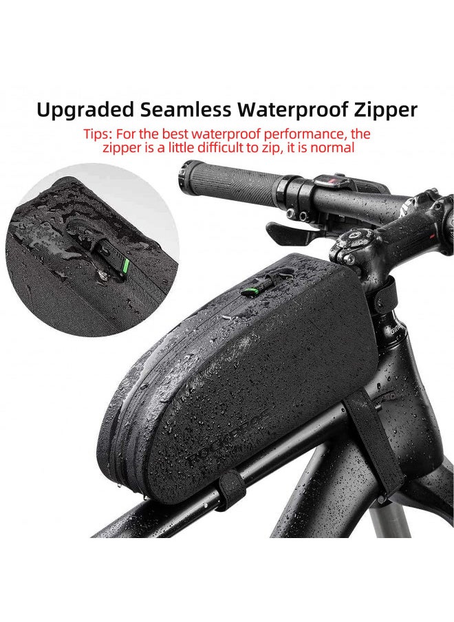 Rockbros ROCKBROS Bike Top Tube Bag Bicycle Front Frame Bag Waterproof Bike Pouch Pack Bike Phone Bag Cycling Accessories Pouch for Mountain Road Bike  - Image 3