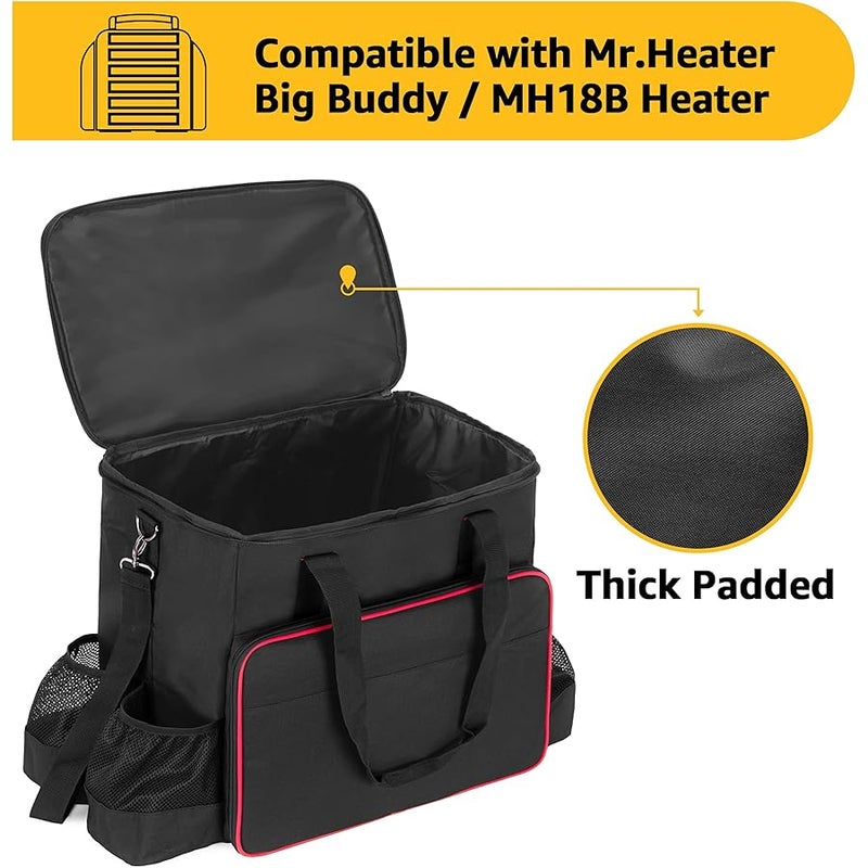 samdew Big Heater Carry Bag Compatible with Mr. Heater Big Buddy Propane Heater, Portable Heater Carrying Case Compatible with Mr. Heater MH18B, with Multiple Pockets, Thick Padded & Anti-slip Bottom - Image 2