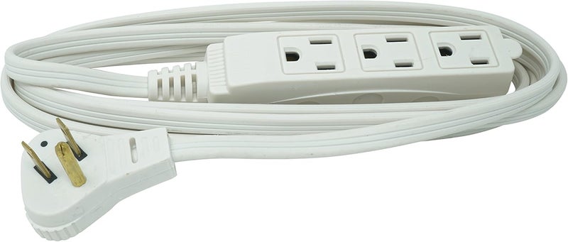 Woods SlimLine 2241 Flat Plug Extension Cord, 3-Wire, 16 gauge, 8-Foot, 3 Outlet Neutral White, Indoor Extension Cord - Image 5