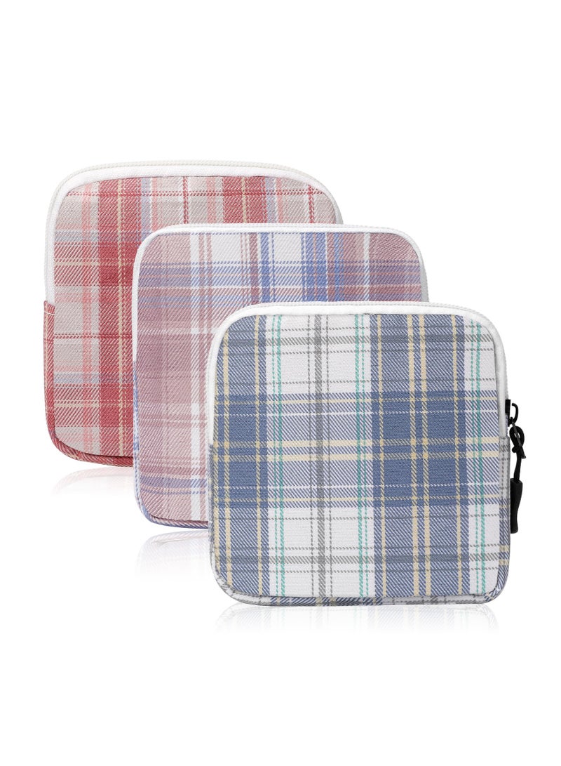 SYOSI 3 Pcs Sanitary Napkin Storage Bag, Period Pouch, Period Bag, Lattice Feminine Menstrual Pad Tampon Storage Pouch, Portable Sanitary Pads Pouches First Period Bag for Teen Girls Women Ladies - Image 1