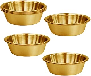 Noa NO/A 6Pcs 2.3OZ Stainless Steel Sauce Dish, Seasoning Dishes, Premium Sushi Dipping Bowl Saucers, Metal Ramekins, Mini - Image 1