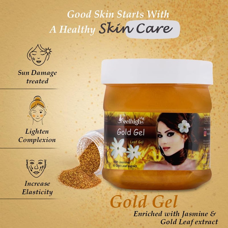Feelhigh Gold Face Massage Gel for Face Makes Skin Glow and Charming 500 GM all type of skin Men and Women - Image 2