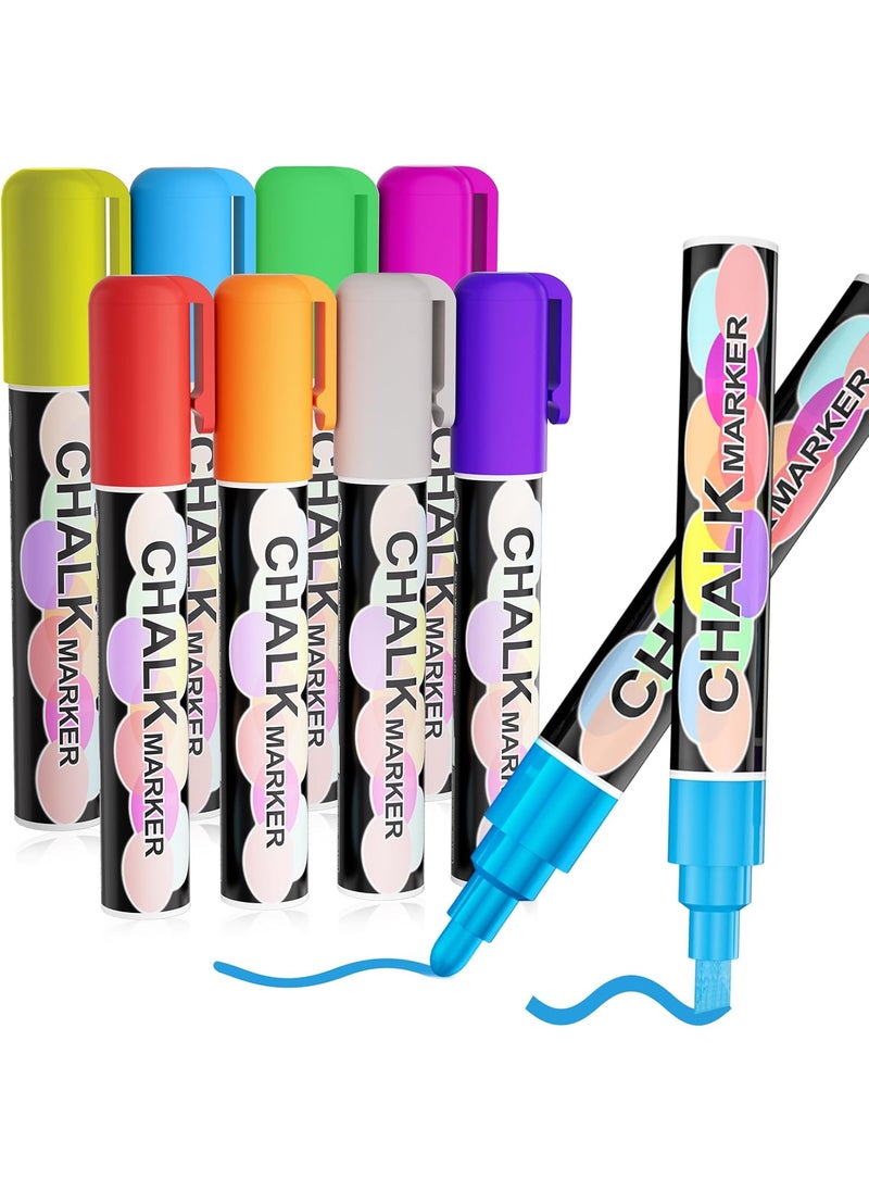 Hoxida 8 Color Liquid Chalk Window Markers for Car Glass Erasable 10mm Jumbo Chalk Markers for Cars Washable Liquid Chalkboard Chalk Markers Pen for Kids Restaurant Cars Glass Paint Auto Bistro Mirror  - Image 1