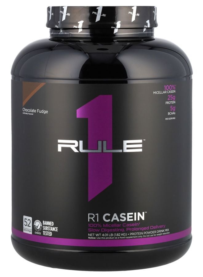 R1 Casein Protein Powder Drink Mix Chocolate Fudge 4.01 lb (1.82 kg)