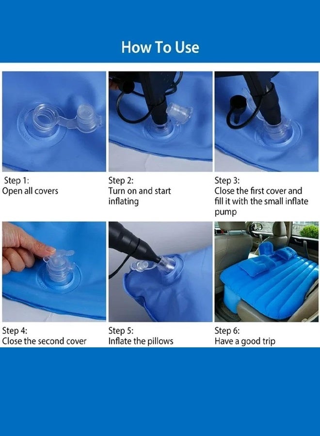 Car Air Mattress, Removable Black Backseat Air Bed with Air-Pump, Portable Car Travel Bed with Pillows Multifunctional Inflatable Car Air Bed - Image 3