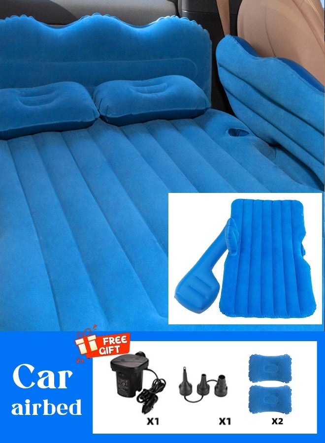 Car Air Mattress, Removable Black Backseat Air Bed with Air-Pump, Portable Car Travel Bed with Pillows Multifunctional Inflatable Car Air Bed - Image 1
