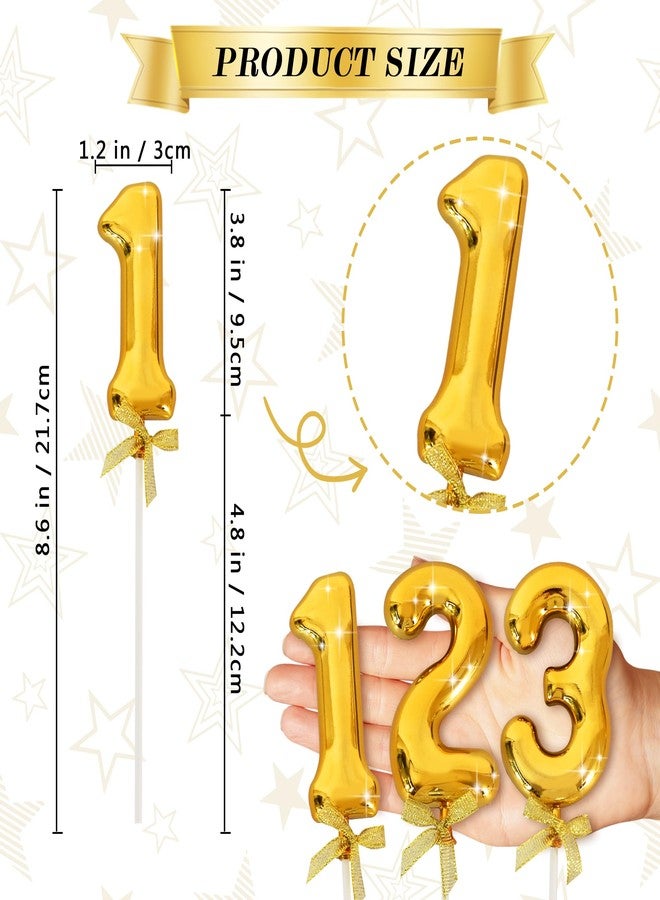 BEISHIDA 3D Number Cake Topper Gold 1 Numbers Happy Birthday Cake Topper 1st Birthday Cake Toppers for Party Wedding Anniversary Decorations(1Pcs Only) - Image 2