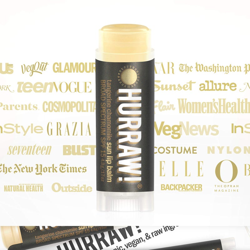 Hurraw! Sun Lip Balm (Zinc Oxide Protection, Broad Spectrum SPF 15, Tangerine, Chamomile), 3 Pack: Organic, Certified Vegan, Gluten Free. Non-GMO, All-Natural. Bee, Shea, Soy & Palm Free. Made in USA - Image 5