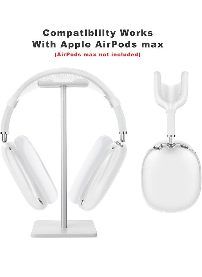 Generic - 4 in 1 Case Cover for AirPods Max Headphones, Anti-Scratch Ear Pad Case Cover/Ear Cups Cover/Headband Cover/Top Pad Protector, Clear Soft Silicone, Skin Scratch Proof, White & Clear - Image 1