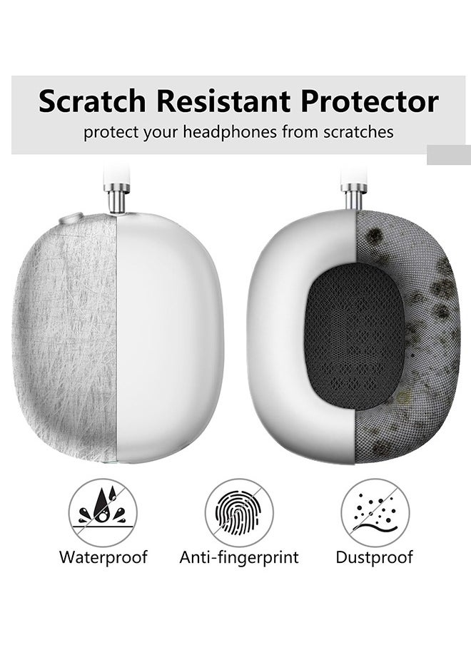 Generic - 4 in 1 Case Cover for AirPods Max Headphones, Anti-Scratch Ear Pad Case Cover/Ear Cups Cover/Headband Cover/Top Pad Protector, Clear Soft Silicone, Skin Scratch Proof, White & Clear - Image 1