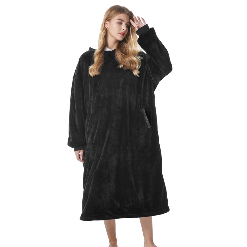 Felicigeely Hoodie Blanket  Long Wearable Blanket Sweatshirt for Adults Women Men Warm Cozy Thick Oversized Blanket Hoodie with Pockets and Sleeves Gift for Her Mom Girls - Image 1