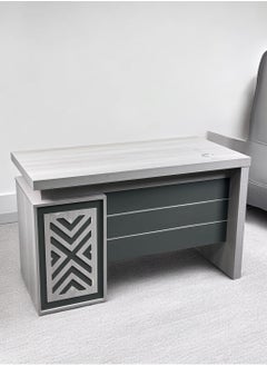 Karnak Hamilton Executive Office Desk With Drawers Gaming Desk, Computer Study Table, Book Storage Grey 120cm