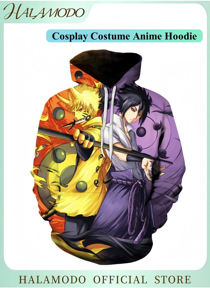 HALAMODO Cosplay Costume Anime Hoodie Hooded Pullover Sweatshirt Anime Cosplay Clothing Printed Hoodies Fashion Street Novelty Hooded for Men Women  - Image 1