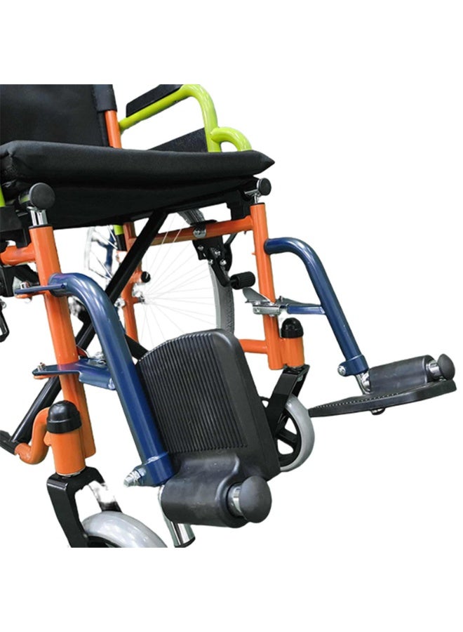 ريهامو Rehamo Neo Pediatric Lightweight Foldable Wheelchair 14 Inch For Children, Multi-Functional, Manual Folding w/Safety Belt, Swing-Away Foot Support w/Straps | Multi Color Frame - Image 5