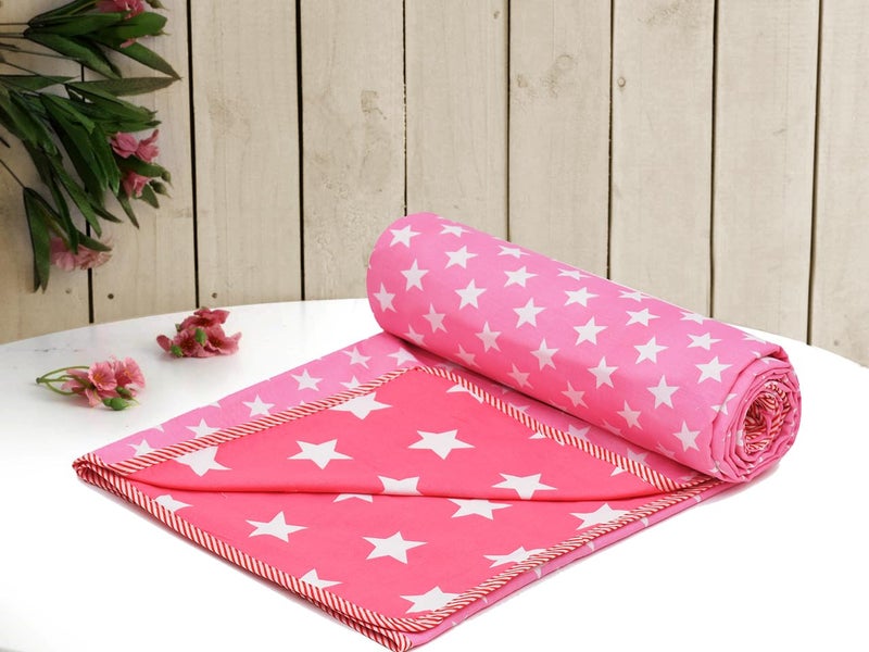 UmI. Umi Super Soft Cotton Reversible Single Dohar 55X87InchesLahariya Fabric EdgingPiping DoharFlannel Dohar Throws for Single BedSoft Lightweight AC Summer Blanket - Image 1