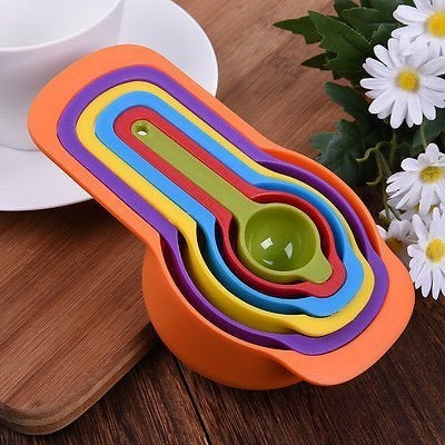 Sakoraware Measuring Cups and Spoons Set, Measuring Cup Kitchen Accessories Cups and Spoons for Baking Essentials Cooking Set, 6 pcs, Multicolor - Image 3