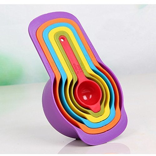 Sakoraware Measuring Cups and Spoons Set, Measuring Cup Kitchen Accessories Cups and Spoons for Baking Essentials Cooking Set, 6 pcs, Multicolor - Image 1