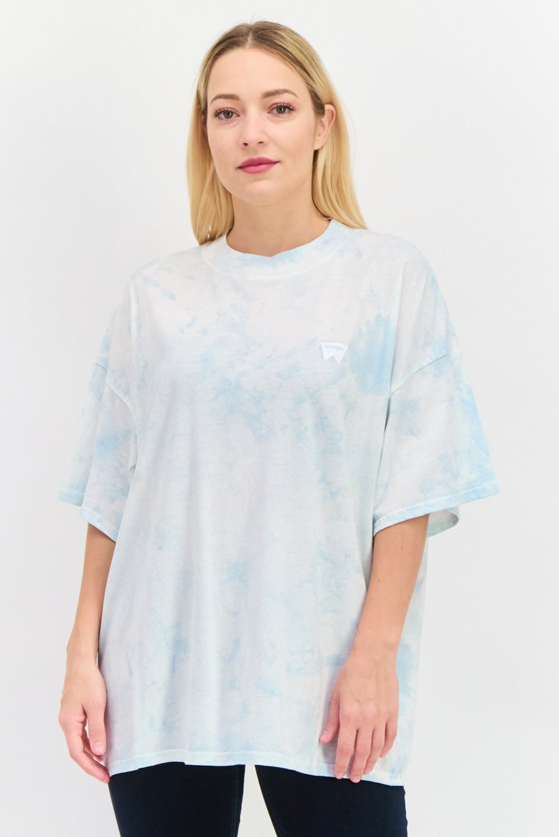 Wrangler Women Crew Neck Short Sleeve Tie Dye T-Shirt, Multicolor - Image 1