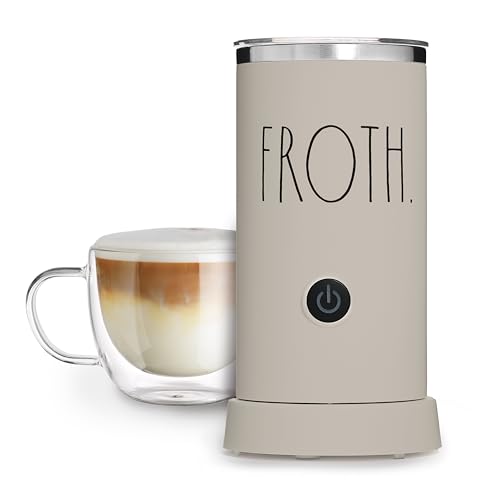 Rae Dunn Electric Milk Frother Steamer -Stylish Automatic Milk Steamer and Frother, Milk Warmer, Hot and Cold Foam Maker for Coffee, Latte, Cappuccino, Macchiato - 550 Watt (Sand) - Image 1