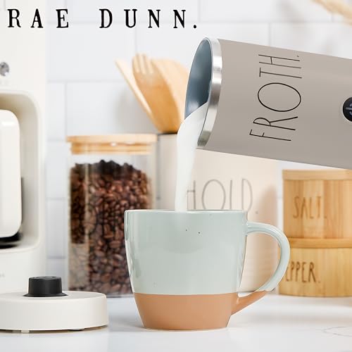 Rae Dunn Electric Milk Frother Steamer -Stylish Automatic Milk Steamer and Frother, Milk Warmer, Hot and Cold Foam Maker for Coffee, Latte, Cappuccino, Macchiato - 550 Watt (Sand) - Image 4