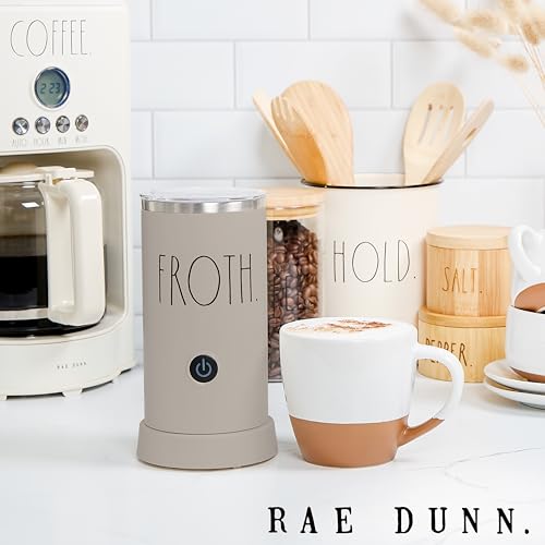 Rae Dunn Electric Milk Frother Steamer -Stylish Automatic Milk Steamer and Frother, Milk Warmer, Hot and Cold Foam Maker for Coffee, Latte, Cappuccino, Macchiato - 550 Watt (Sand) - Image 2