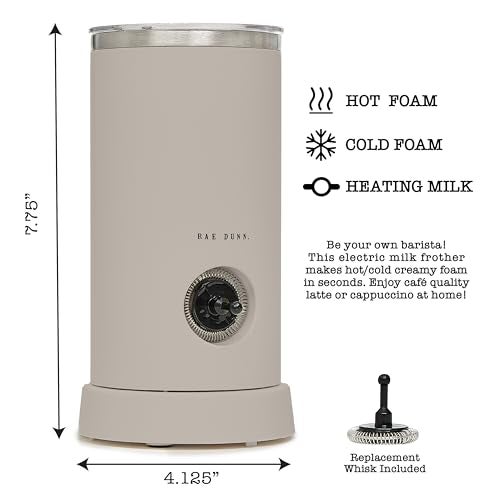 Rae Dunn Electric Milk Frother Steamer -Stylish Automatic Milk Steamer and Frother, Milk Warmer, Hot and Cold Foam Maker for Coffee, Latte, Cappuccino, Macchiato - 550 Watt (Sand) - Image 5
