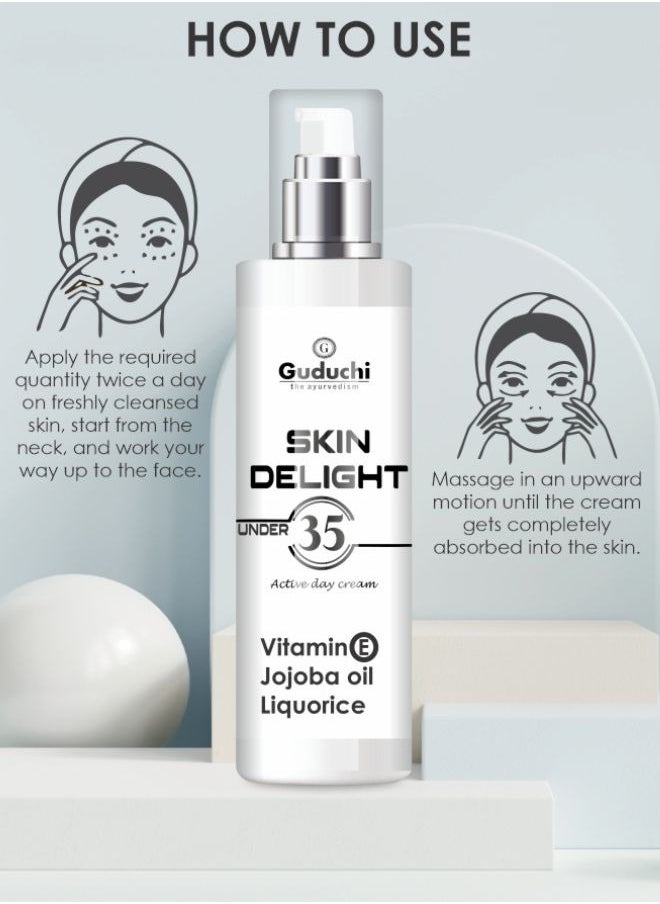 Guduchi - Guduchi Ayurveda under 35 Premium skin care cream, 45g, Has Vitamin E, Jojoba Oil, and Liquorice that Moisturizes, rejuvenates, and nourishes for youthful-looking skin - Image 1