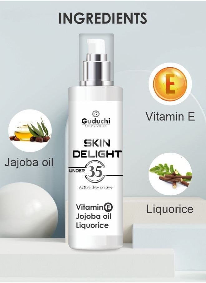 Guduchi - Guduchi Ayurveda under 35 Premium skin care cream, 45g, Has Vitamin E, Jojoba Oil, and Liquorice that Moisturizes, rejuvenates, and nourishes for youthful-looking skin - Image 1
