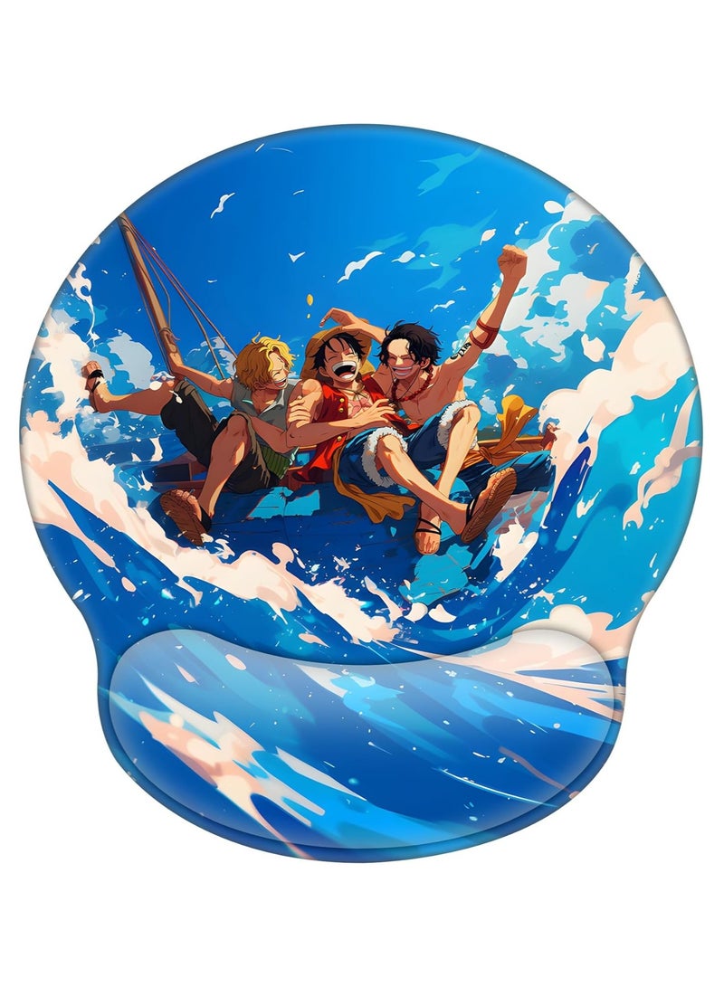 عام وسادة ماوس أنيمي لطيفة مع دعامة للمعصم، قاعدة مطاطية مانعة للانزلاق، وسادة ماوس مريحة للألعاب - وسادة ماوس مريحة مع دعامة للمعصم - Image 1