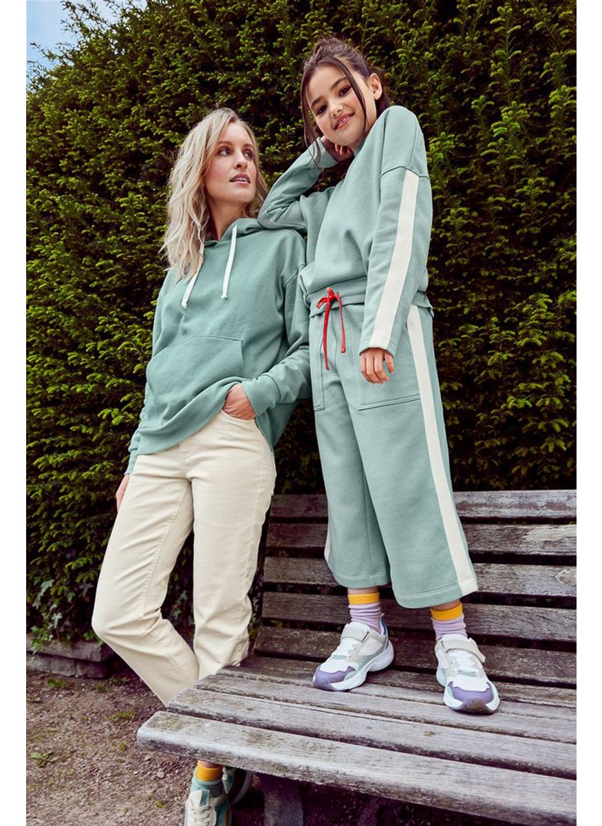 Tchibo Kids Girl Pull On Sweat Pants, Mint Green  - Image 1